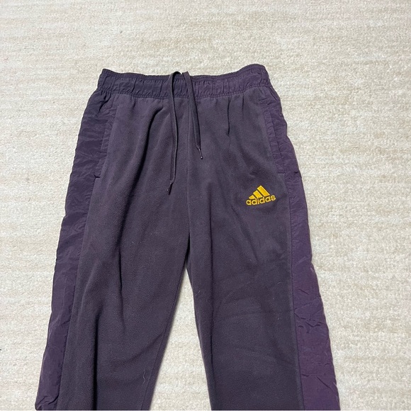 Adidas Mens Winterized Track/ Sweatpants Size M Noble Purple (Gold Logo) - Picture 2 of 7